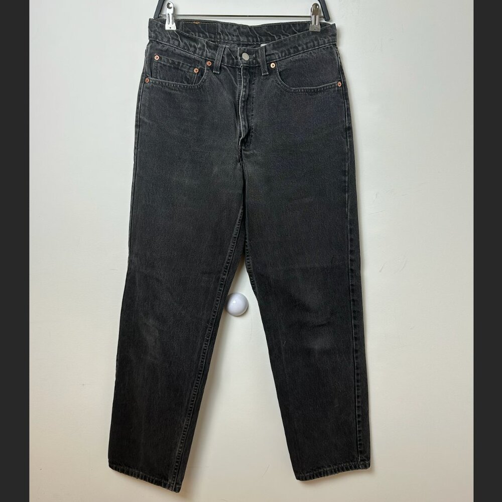 Vintage Women's Levi's 550 Relaxed Fit Jeans in Faded Black Wash Denim 32 x 32